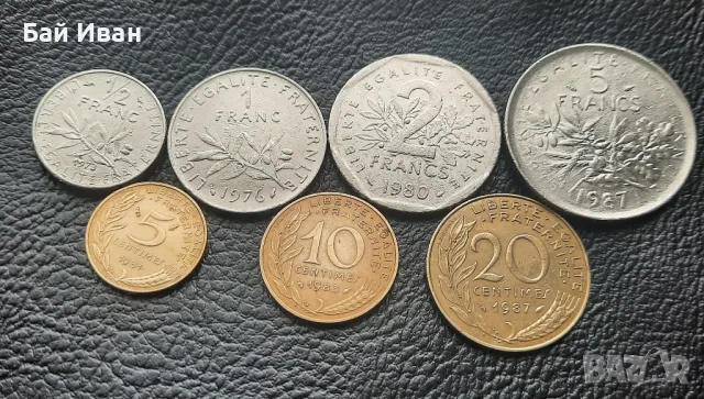 Лот монети 5 , 10  и 20 сантима, 1/2 , 1 , 2 и 5 франка - Франция /1/- чудесни- топ цена !, снимка 8 - Нумизматика и бонистика - 49645926