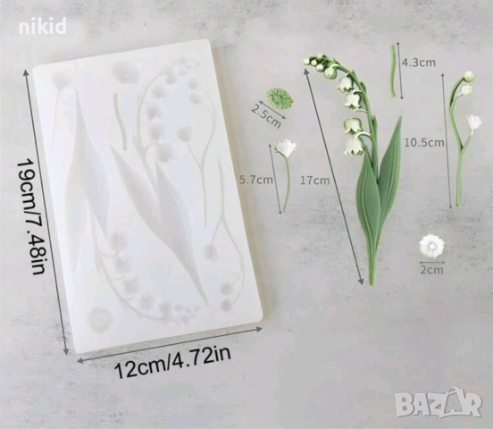 Грамадна Момина сълза и листа силиконов молд форма фондан шоколад гипс, снимка 10 - Форми - 37477245