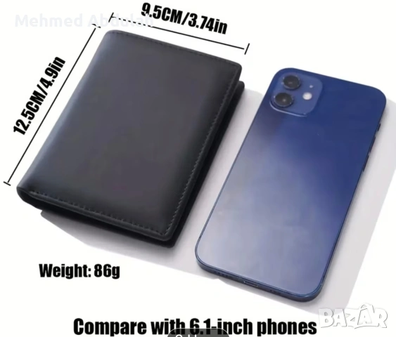 Истински кожен компактен портфейл, снимка 9 - Портфейли, портмонета - 53480868