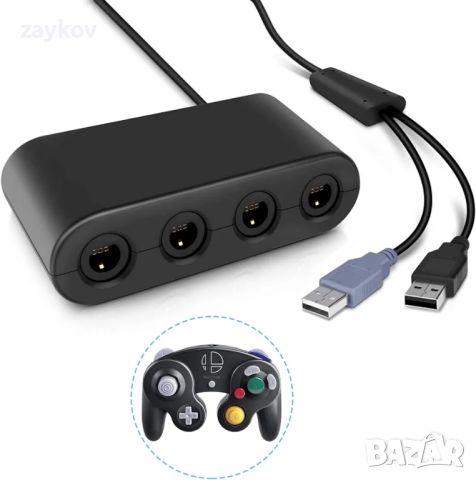 Адаптер за контролер Keten Gamecube 4 порта за Wii U, Nintendo Switch и USB портове за компютър, снимка 4 - Друга електроника - 45999397