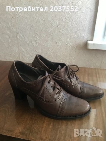 Обувки естествена кожа в кафяво, снимка 1 - Дамски обувки на ток - 45495151