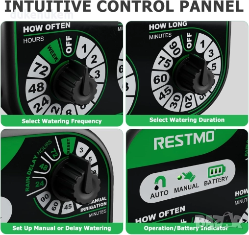 Механичен програматор за напояване, таймер, 3 въртящи копчета, автоматично поливане, снимка 5 - Други - 52711115