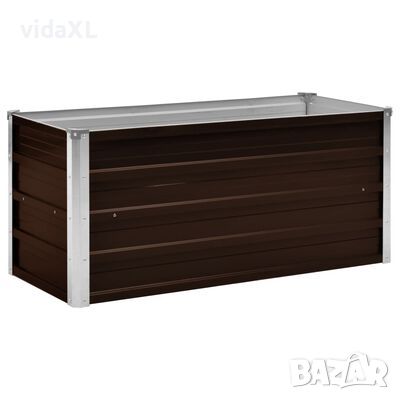 vidaXL Градинска висока леха кафява 100x40x45 см поцинкована стомана（SKU:45720, снимка 1