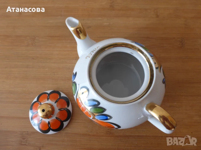 Руски порцеланов чайник Вербилки 1985 г чайниче, снимка 7 - Аксесоари за кухня - 51421391