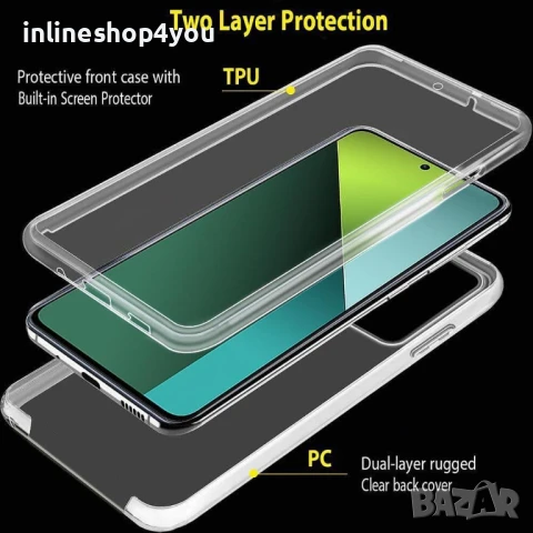 Прозрачен 360° Градуса Кейс за Xiaomi Redmi Note 14S, снимка 4 - Калъфи, кейсове - 50825768