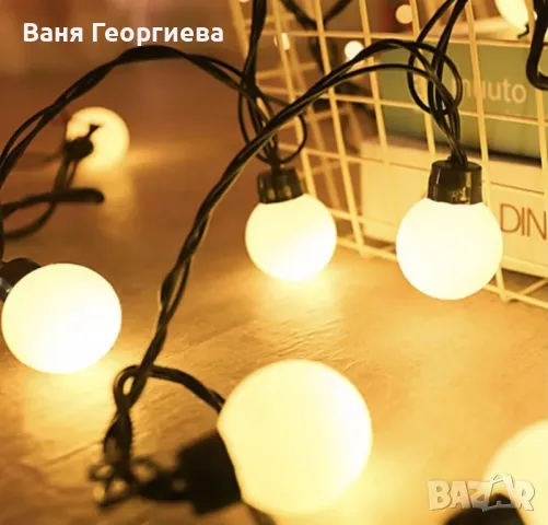 20 LED Соларни Лампички Соларна Батерия Слънчево Зареждане, снимка 2 - Соларни лампи - 49396714