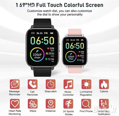 Смарт часовник Glory Fit Smart Watches, снимка 2 - Смарт гривни - 48668302