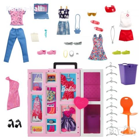 Barbie Гардероб за кукли, снимка 3 - Кукли - 46739084