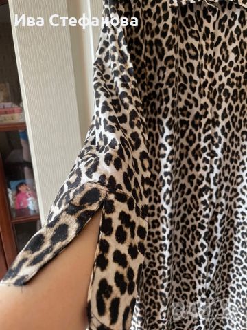 Нова ежедневна дълга елегантна леопардова тигрова рокля риза hm h&m вискоза , снимка 5 - Рокли - 45863584