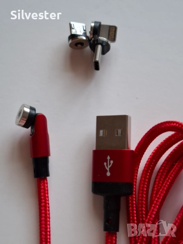 USB магнитни кабели за зареждане на телефон, 1 и 3м., снимка 3 - USB кабели - 47207940