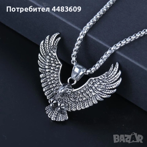 Масивно колие медальон " Гарван на Один " , снимка 4 - Колиета, медальони, синджири - 54071231