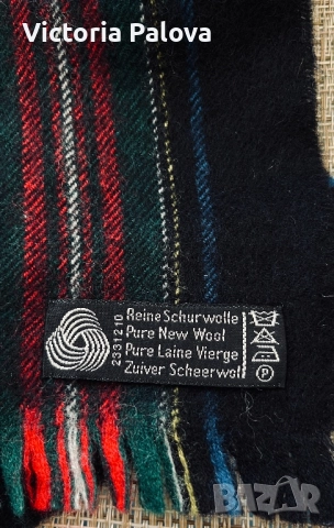 Оригинален шотландски вълнен шал STUART BLACK Tartan, снимка 9 - Шалове - 52715531