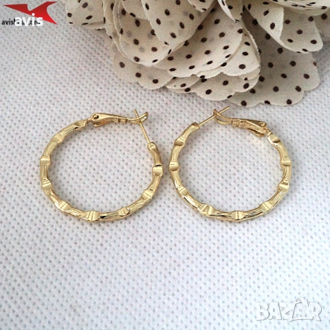 Обеци с 14К златно покритие 2141868