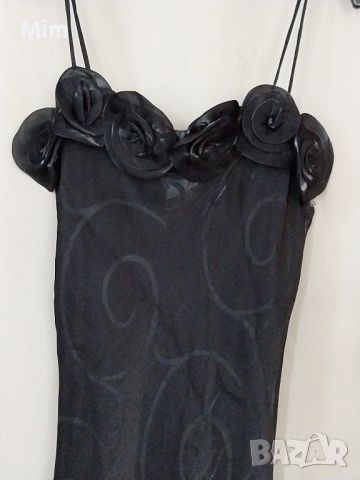 XS Черна дълга рокля за много елегантна дама , снимка 3 - Рокли - 46392618