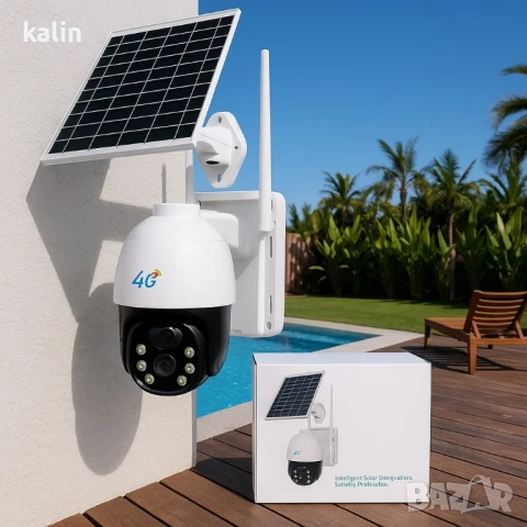 Соларна 10MP 4G безжична PTZ камера с детектор за движение и двупосочно аудио – Модел