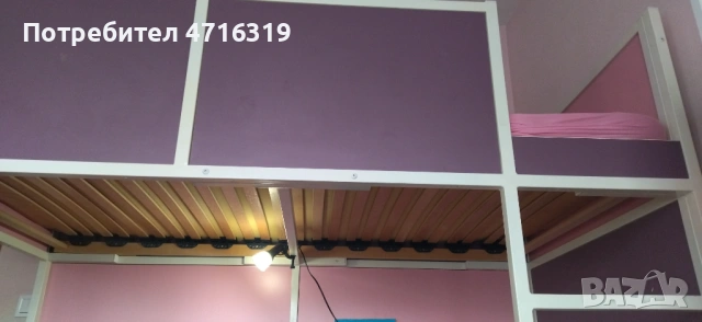 Бюро, ракла с две чекмеджета и етажерка, легло горно ниво, снимка 5 - Мебели за детската стая - 53190084