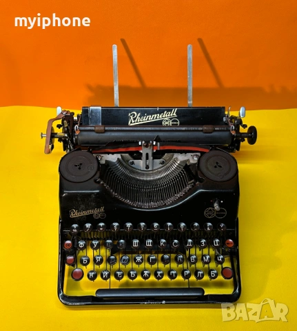 Антична Пишеща машина Rheinmetall клавиатура старобългарски 1930 година., снимка 2 - Антикварни и старинни предмети - 54082753