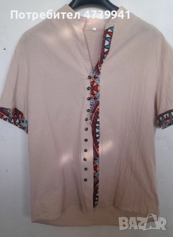 Дамска лятна къса ризка с етно акцент