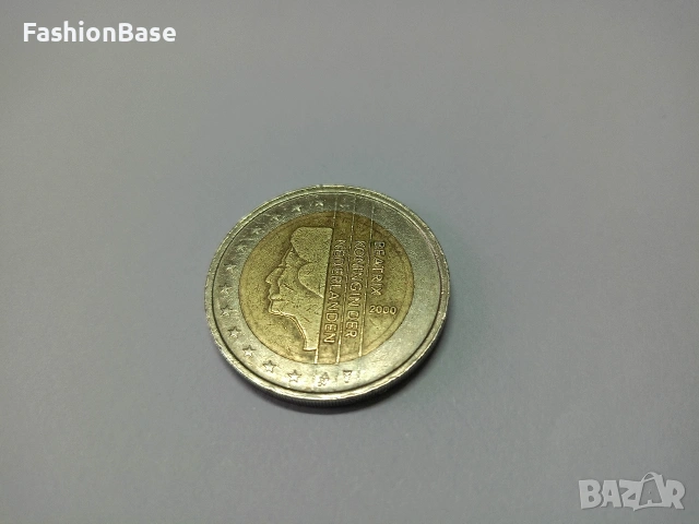 2 евро рядка монета Нидерландия 2000 Беатрикс, снимка 2 - Нумизматика и бонистика - 53412183