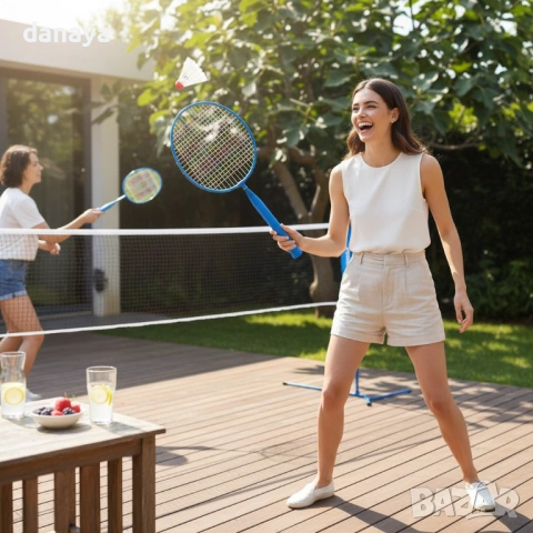 6478 Комплект за федербал с 2 ракети и перце, снимка 3 - Тенис - 53812969