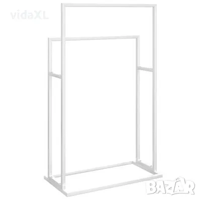 vidaXL Свободностояща поставка за кърпи, бяла, 48x24x78,5 см, желязо(SKU:343088), снимка 4 - Други - 49226569