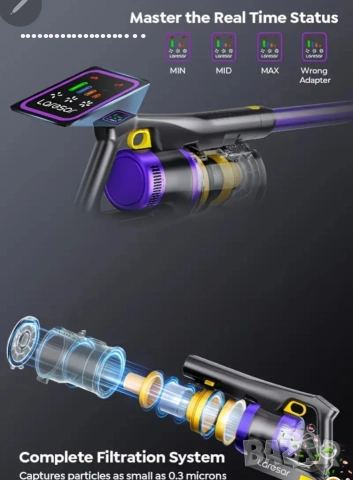 Laresar X11 Безжична 550w Ръчна акомулаторна прахосмекачка -75kpa / ', снимка 17 - Прахосмукачки - 53433462