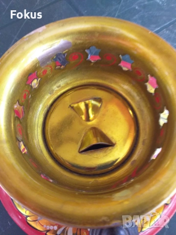 Уникален руски ръчно рисуван самовар чайник, снимка 6 - Антикварни и старинни предмети - 53279391