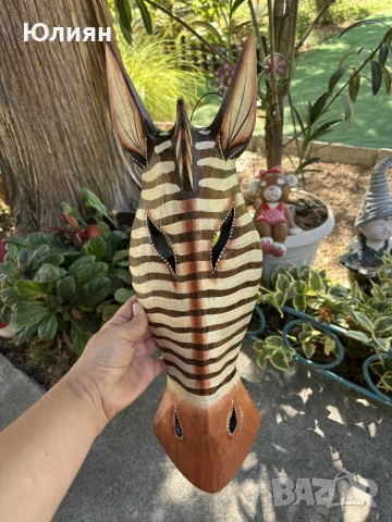 Маска за стена от дърво 50см., снимка 6 - Декорация за дома - 36867241