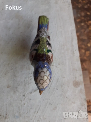 Пиленце клоазоне бронз клетъчен емайл, снимка 6 - Антикварни и старинни предмети - 53294471