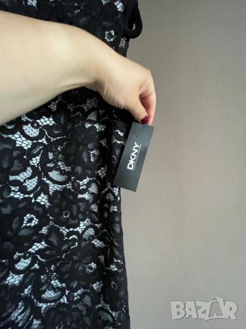 Donna Karan NY black label Runway Мини рокля с пера, М, снимка 4 - Рокли - 45878561