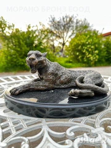 Луксозна бронзова статуетка "Леопард" – A.L. Barye (4.5 кг), с парижки печат