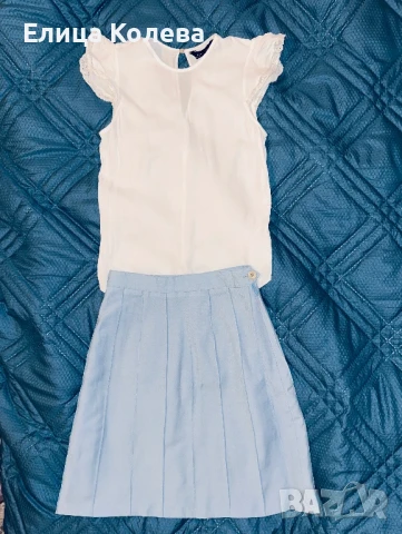 Елегантна пола и Zara бял топ за момиче 10 г, снимка 2 - Детски рокли и поли - 50540237