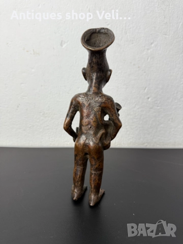 Африканско изкуство бронзува статуетка №7428, снимка 5 - Антикварни и старинни предмети - 51940311