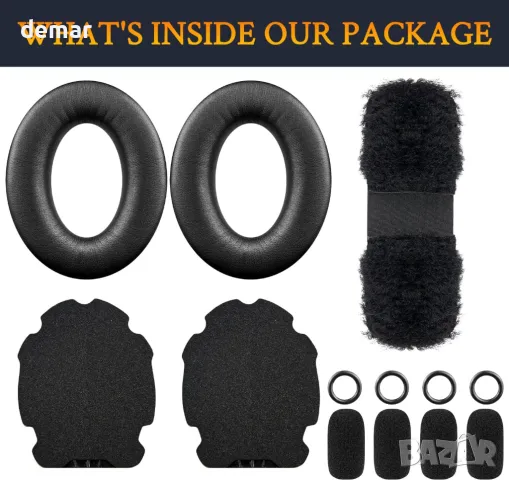 SOULWIT Комплект за смяна за Bose Aviation X A10/A20 слушалки - Черни, снимка 4 - Други - 49870163