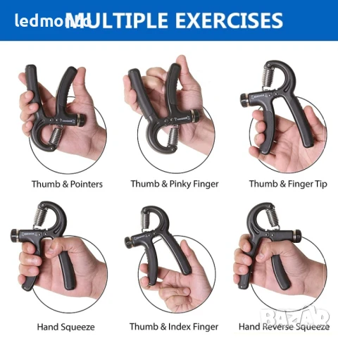 Уред за Тренировка на Предмишници – Регулируем Грипер 5–60 кг за Мъже и Жени, снимка 5 - Други инструменти - 51109978