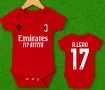 БЕБЕШКО боди AC MILAN / МИЛАН с ИМЕ и НОМЕР! Или на ОТБОР по ТВОЙ избор!, снимка 1