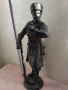 Старинна авторска  метална склуптора на казак , снимка 5