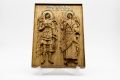 Позлатена релефна икона на Свети Архангел Михаил и Свети Архангел Гавриил от масивен дъб - 9 карата, снимка 4