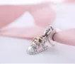 Сребърен талисман бебе Pandora 925 Baby Shoe, снимка 2