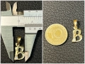 Златни висулки буква  сърце слонче 14 карата 585 zlatni gold sarce bukva, снимка 11