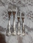 Стари антикварни посребрени прибори вилици 4 бр. различни, снимка 1