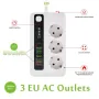 Разклонител с защита от претоварване, 3 AC изхода + 6 USB, снимка 2