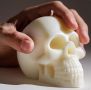 Силиконов молд Череп за свещи , декорация на торта фондан епоксидна смола 3D свещ череп кости скелет, снимка 1 - Форми - 45179999