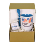 Подаръчен комплект "Наслади се..." с чаша, лъжичка и чаена свещ с изображение, снимка 1 - Други стоки за дома - 45009899