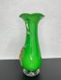 Винтидж зелена стъклена ваза. №5395, снимка 6