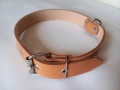 Светъл кожен нашийник (Натурален бланк) – ширина 3 см / дължина 60 см, снимка 1