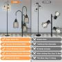 Промишлена подова лампа, 190 см димируема стояща лампа, включени 3 LED крушки, фасунги E27, снимка 4