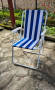 Комплект 4 стола за градина/тераса/плаж , Сгъваеми, 60x70 cм, Син Бял от германия , снимка 3