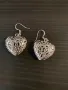 Сребърни обеци сърце , снимка 1