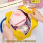 Термо чанта за храна за училище, за детска кухня Пате с крачета - розов цвят - КОД 4181, снимка 2